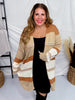 Camel Colorblock Long Sleeve Sweater Cardigan - Whiskey Skies - BIBI