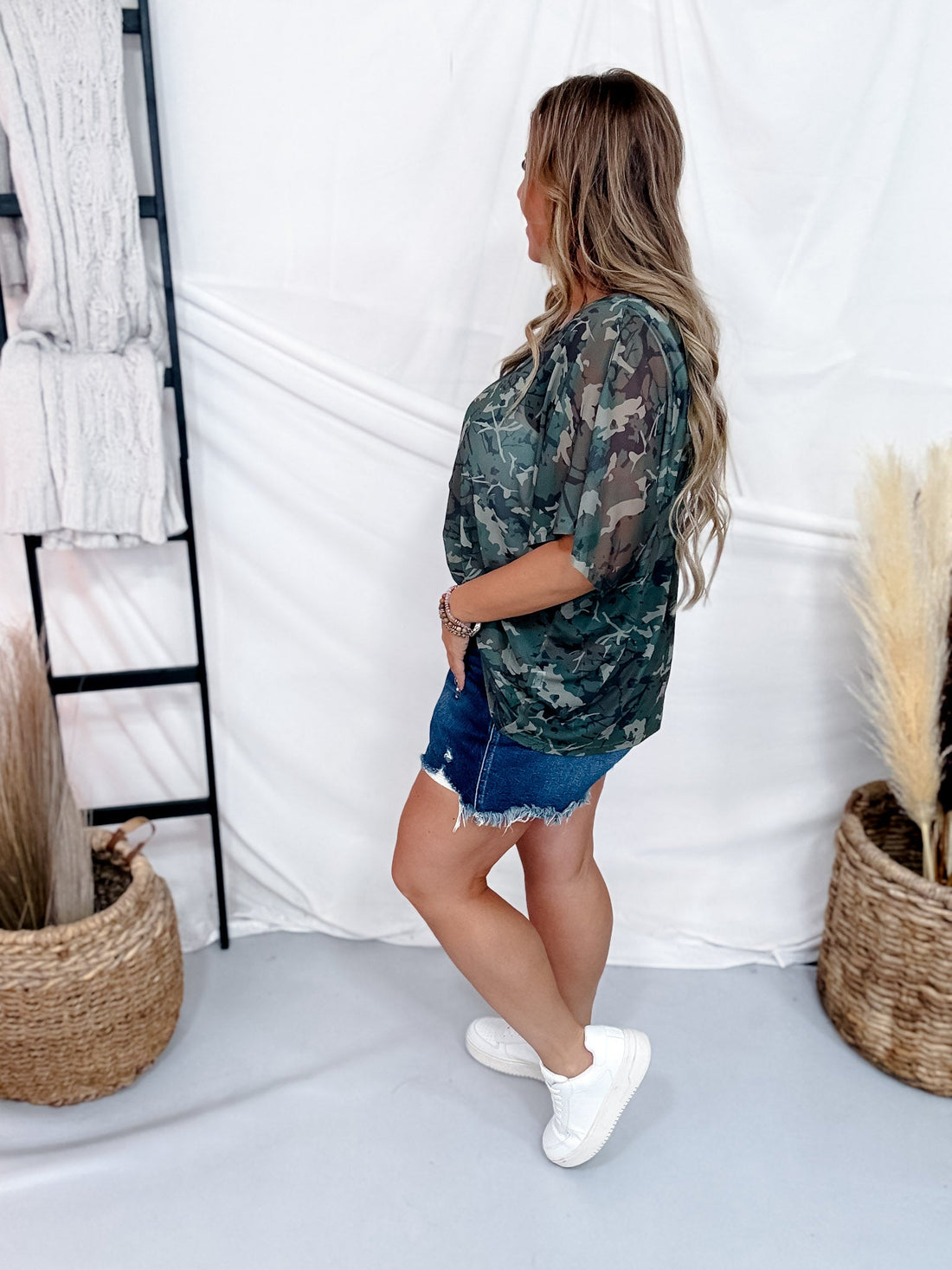 Camo Kreek Short Sleeve Mesh Top - Whiskey Skies - STERLING KREEK