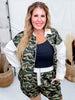 Camo & Polka Dot Printed Long Sleeve Shirt and Shorts Set - Whiskey Skies - ODDI
