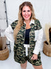 Camo & Polka Dot Printed Long Sleeve Shirt and Shorts Set - Whiskey Skies - ODDI