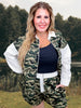 Camo & Polka Dot Printed Long Sleeve Shirt and Shorts Set - Whiskey Skies - ODDI