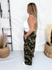 Camo Print High Waist Cropped Pants With Drawstring Waist - Whiskey Skies - BIBI
