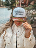 Camo Print Weekend Hooker Trucker Hat - Whiskey Skies - TRASH FLOWERS TRUCKER HATS