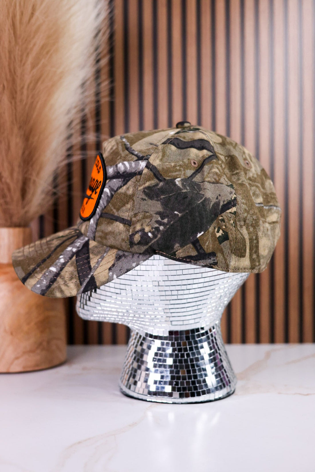 Camo Soft Crown Garage Beer Front Patch Trucker Hat - Whiskey Skies - AMERICAN NEEDLE