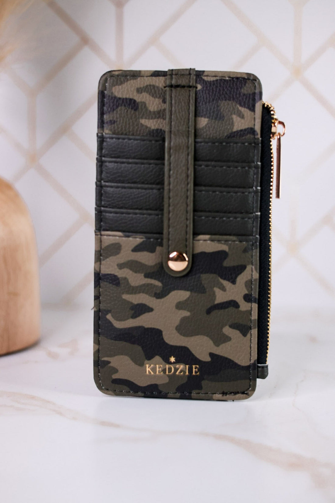 Camouflage Print Essentials Only Zippered Wallet - Whiskey Skies - DM MERCHANDISING
