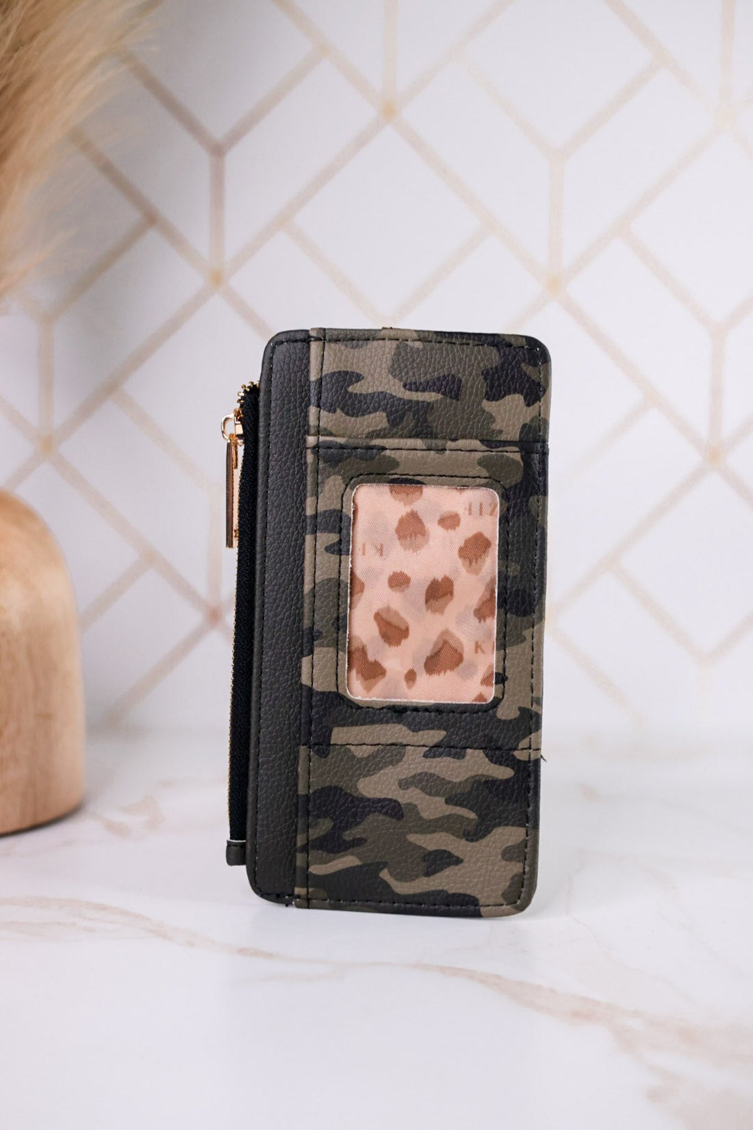 Camouflage Print Essentials Only Zippered Wallet - Whiskey Skies - DM MERCHANDISING