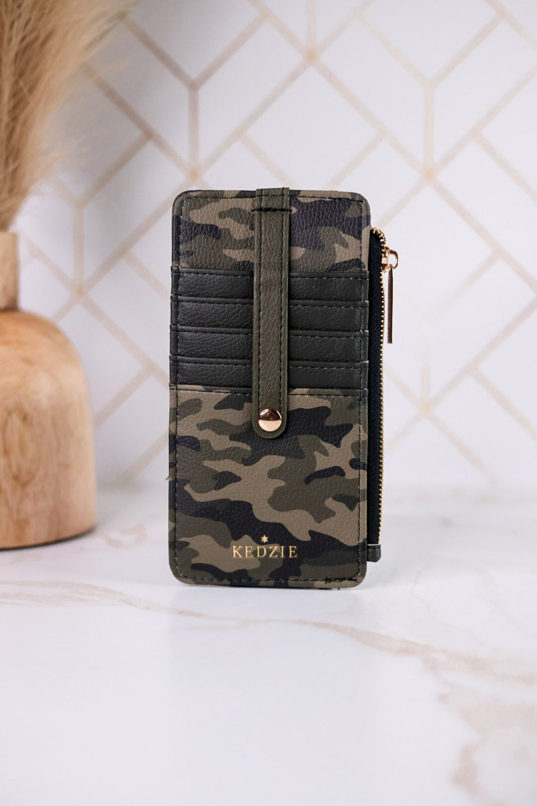 Camouflage Print Essentials Only Zippered Wallet - Whiskey Skies - DM MERCHANDISING