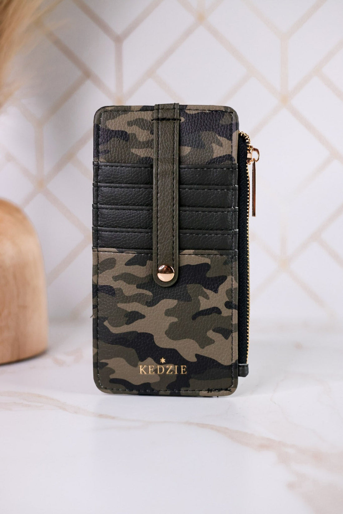 Camouflage Print Essentials Only Zippered Wallet - Whiskey Skies - DM MERCHANDISING