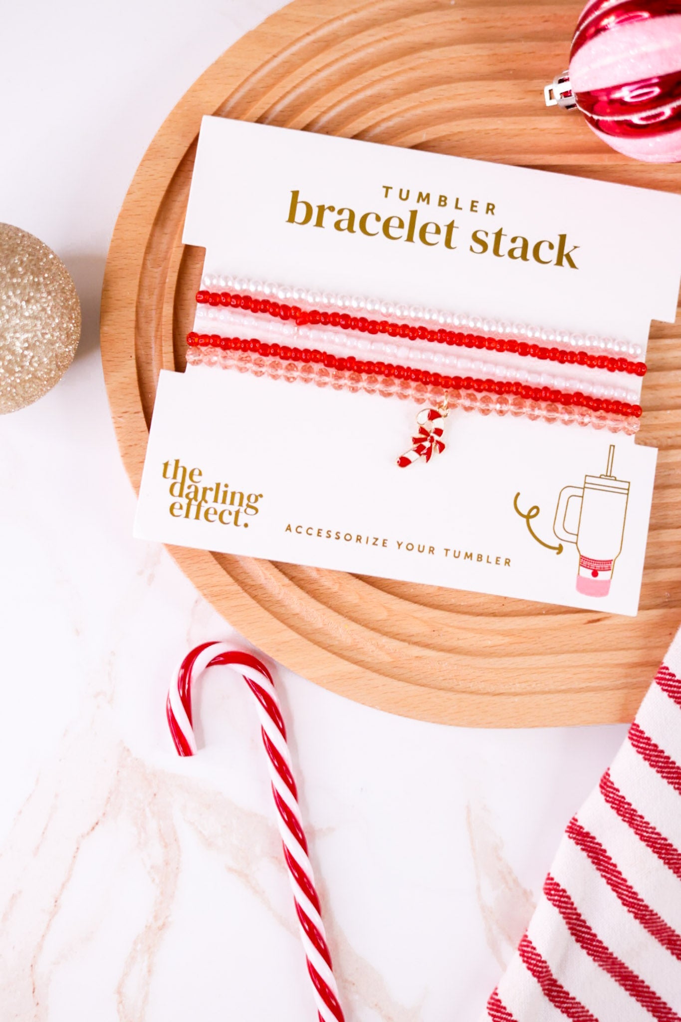 Candy Cane Crush Tumbler Bracelet Stack - Whiskey Skies - THE DARLING EFFECT