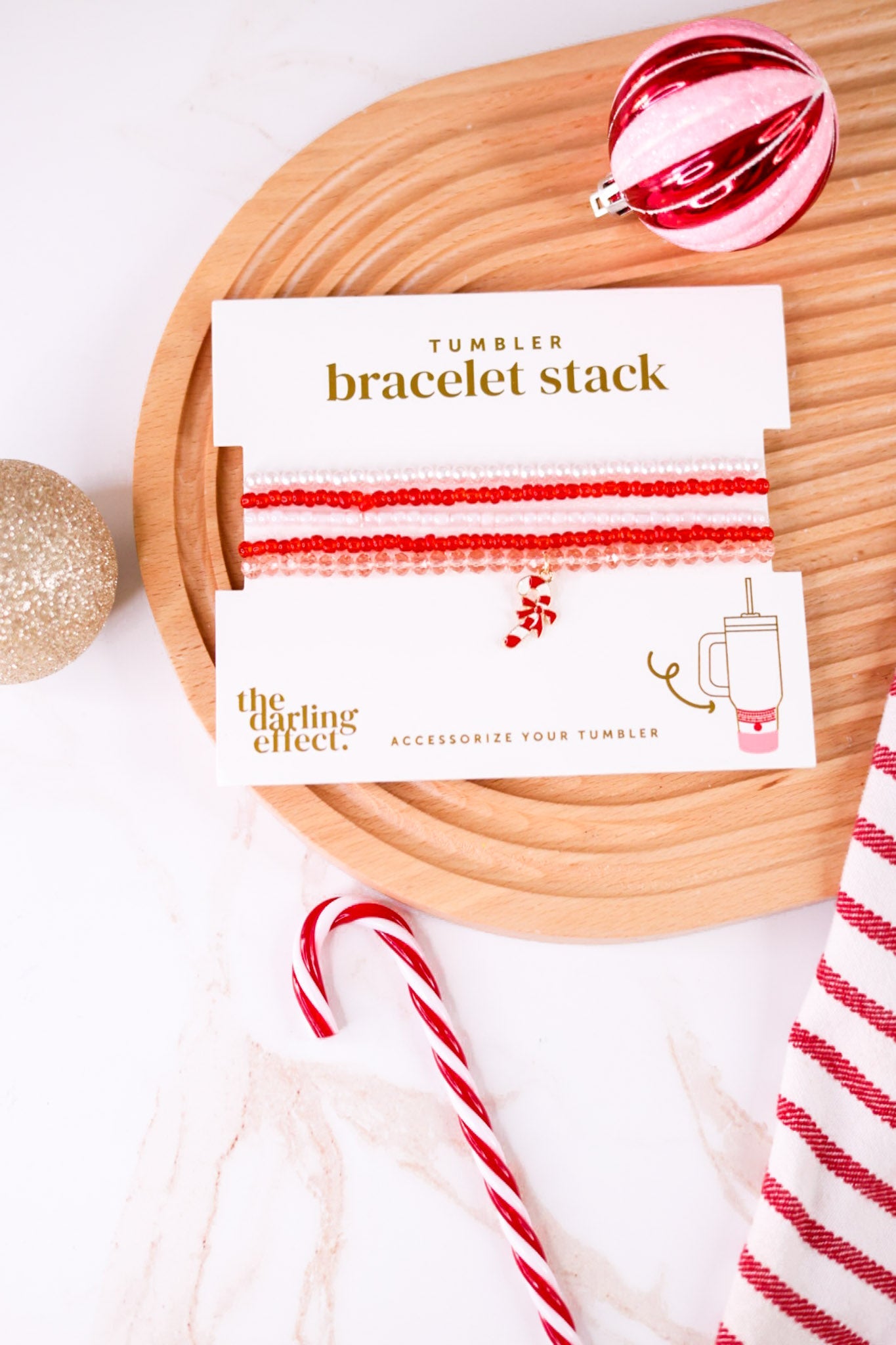 Candy Cane Crush Tumbler Bracelet Stack - Whiskey Skies - THE DARLING EFFECT