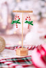Candy Cane Earrings With Green Velvet Bows - Whiskey Skies - PERIWINKLE BY BARLOW