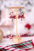 Candy Cane Earrings With Plaid Bows - Whiskey Skies - PERIWINKLE BY BARLOW