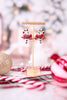 Candy Cane Earrings With Plaid Bows - Whiskey Skies - PERIWINKLE BY BARLOW