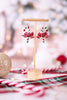 Candy Cane Earrings With Plaid Bows - Whiskey Skies - PERIWINKLE BY BARLOW