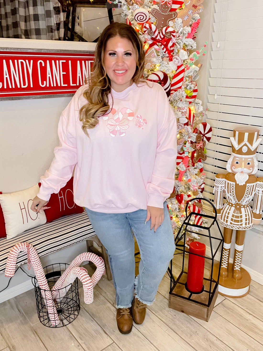 Candy Cane Wonderland Sweatshirt - Whiskey Skies - SUNKISSED COCONUT