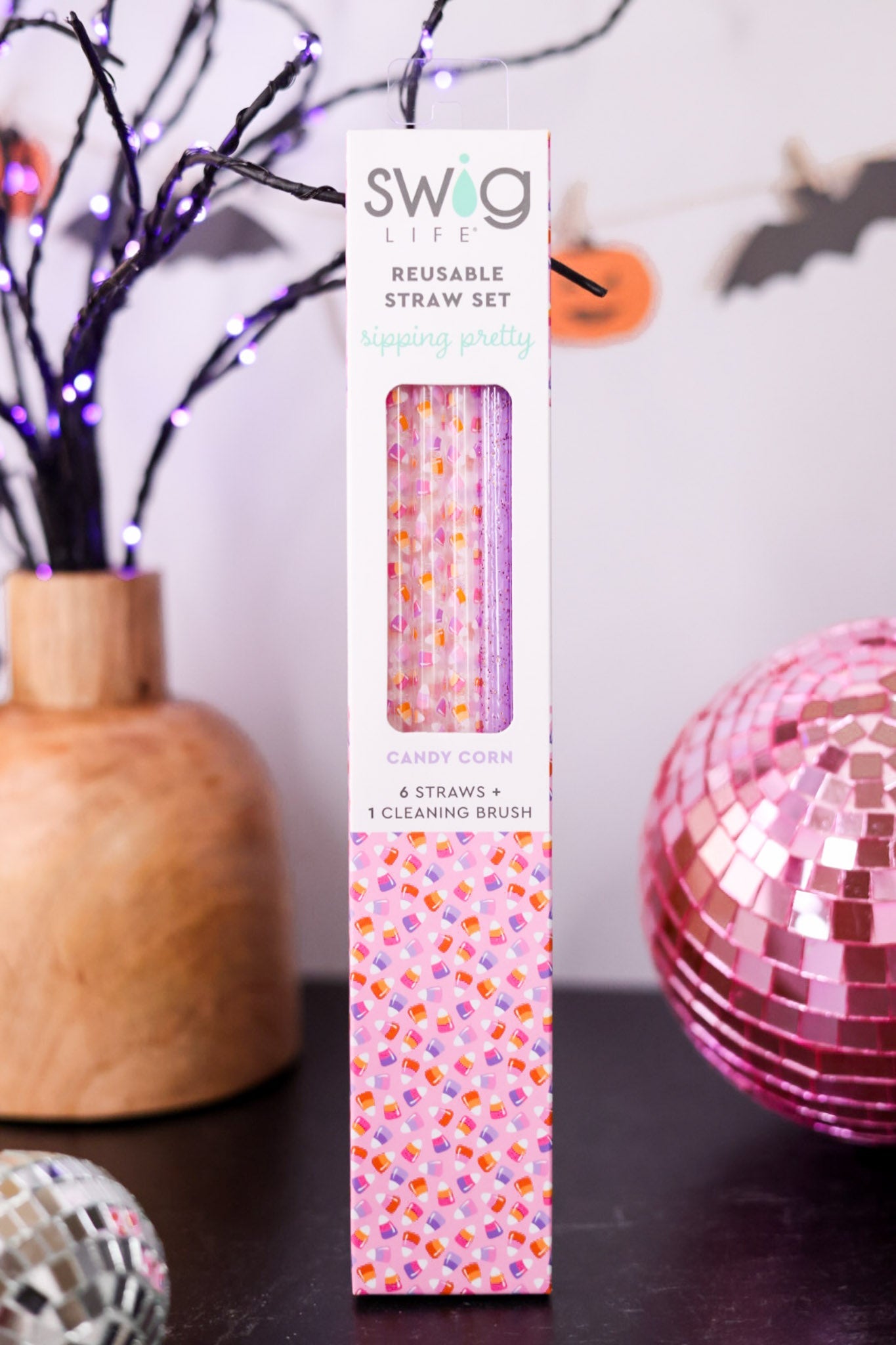 Candy Corn Reusable Straw Set - Whiskey Skies - SWIG LIFE