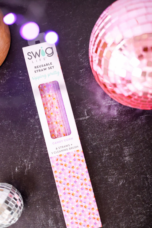 Candy Corn Reusable Straw Set - Whiskey Skies - SWIG LIFE