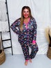 Candy Heart Lolly Pop Long Sleeve Loungewear PJ Set - Whiskey Skies - SHIRLEY & STONE