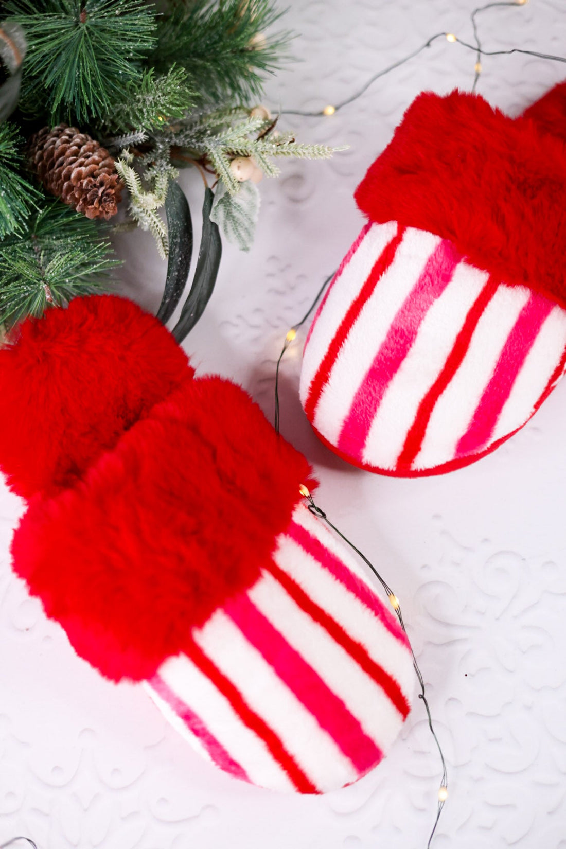 Candy Stripe Slippers - Whiskey Skies - SHIRALEAH