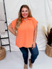 Cap Sleeve Air Flow Top with Pleated Back in Persimmon Orange - Whiskey Skies - ANDREE BY UNIT