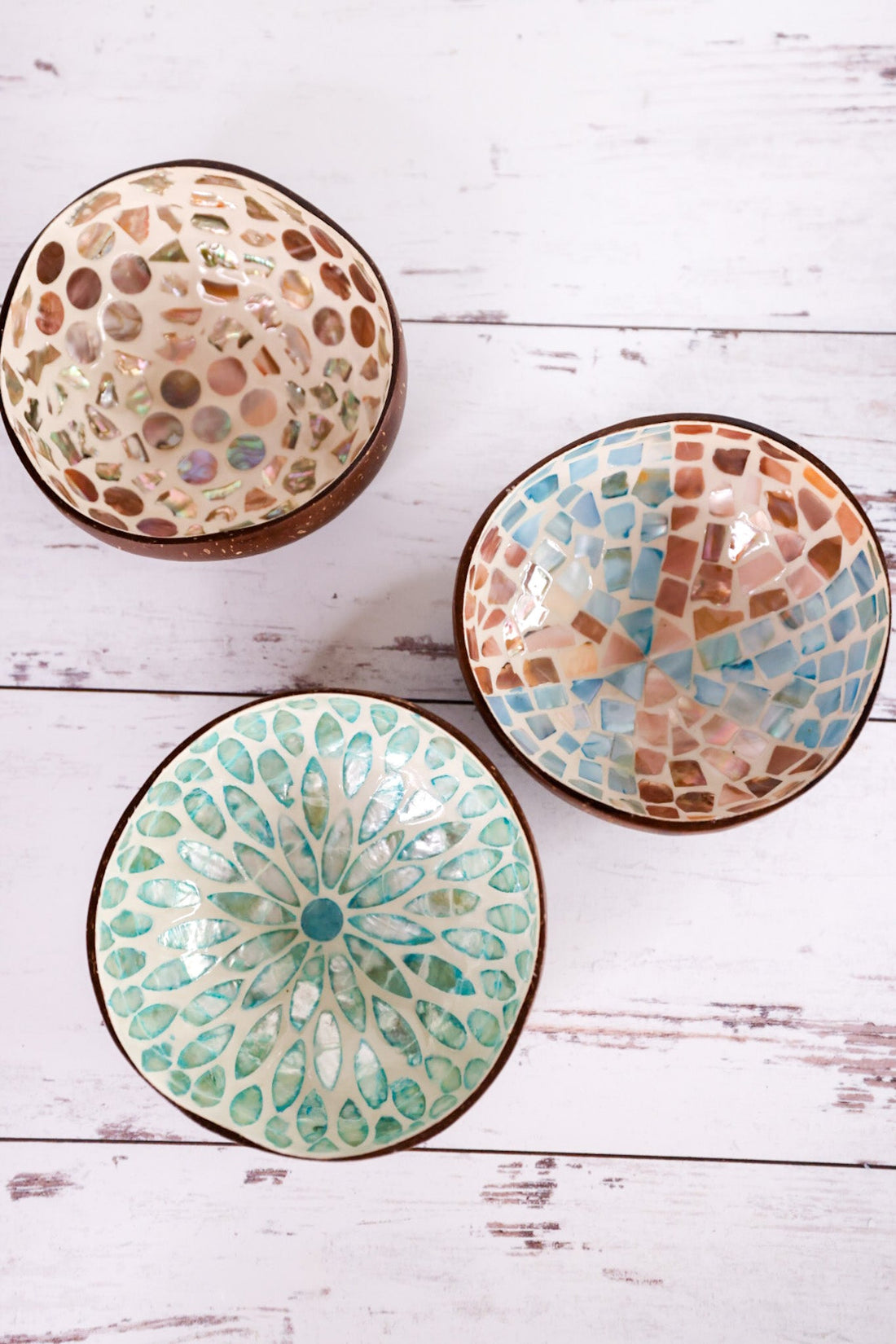 Capiz Shell Tabletop Bowl (3 Styles) - Whiskey Skies - YOUNG'S INC