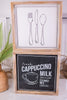 Cappuccino/Silverware Double Sided Wood Sign - Whiskey Skies - ADAMS & CO