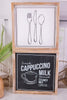 Cappuccino/Silverware Double Sided Wood Sign - Whiskey Skies - ADAMS & CO