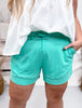 Caribbean Green French Terry Stevie Shorts - Whiskey Skies - MICHELLE MAE