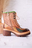 Carnivale Colorful Leather Boots With Platform Heel - Whiskey Skies - SPRING FOOTWEAR