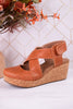 Case Closed Cognac Wedges - Whiskey Skies - CORKYS FOOTWEAR