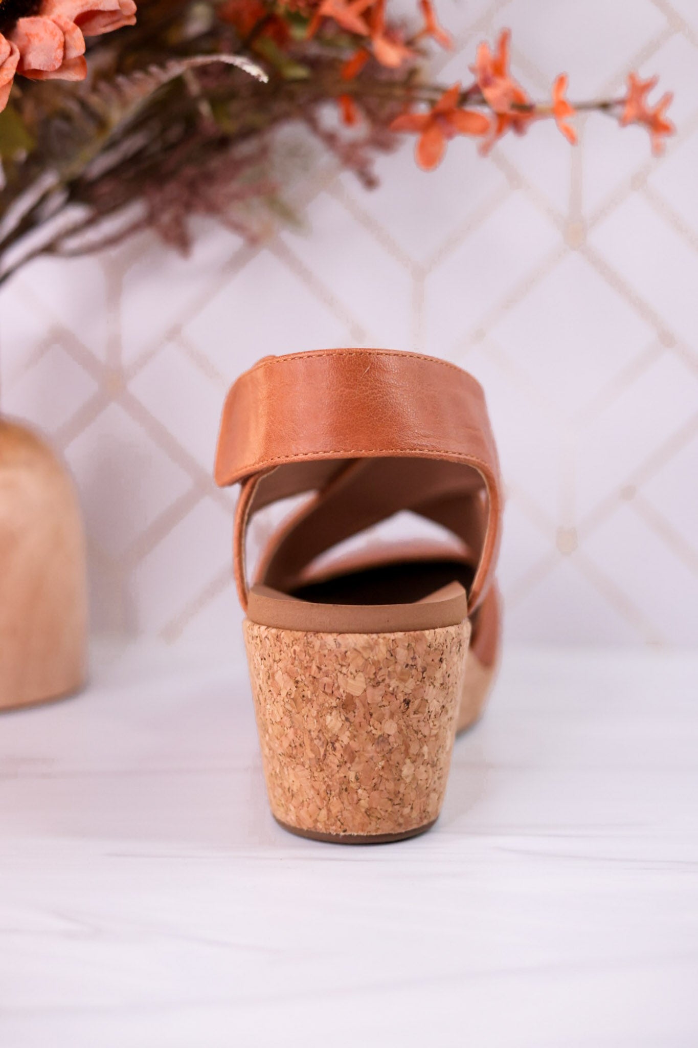 Case Closed Cognac Wedges - Whiskey Skies - CORKYS FOOTWEAR