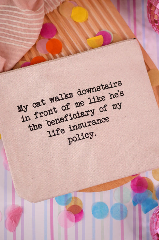 "Cat Beneficiary" Canvas Everyday Bag - Whiskey Skies - ELLEMBEE