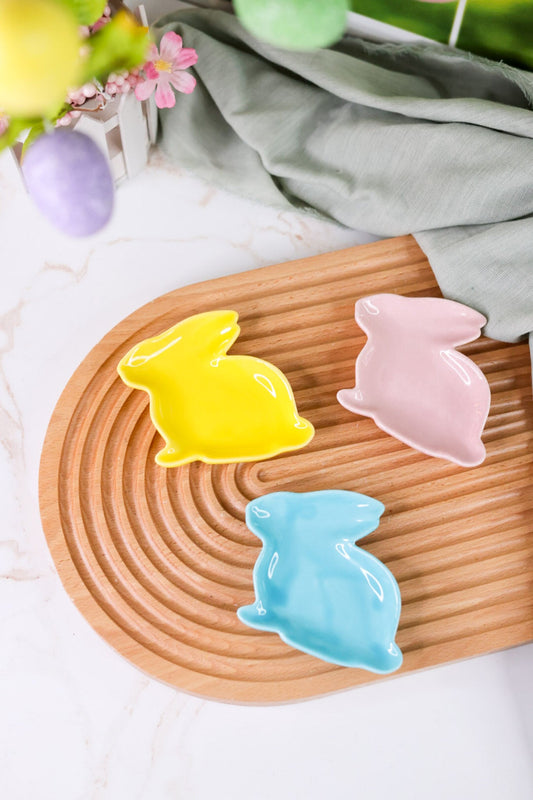 Ceramic Easter Bunny Trinket Tray (3 Colors) - Whiskey Skies - C & F ENTERPRISES