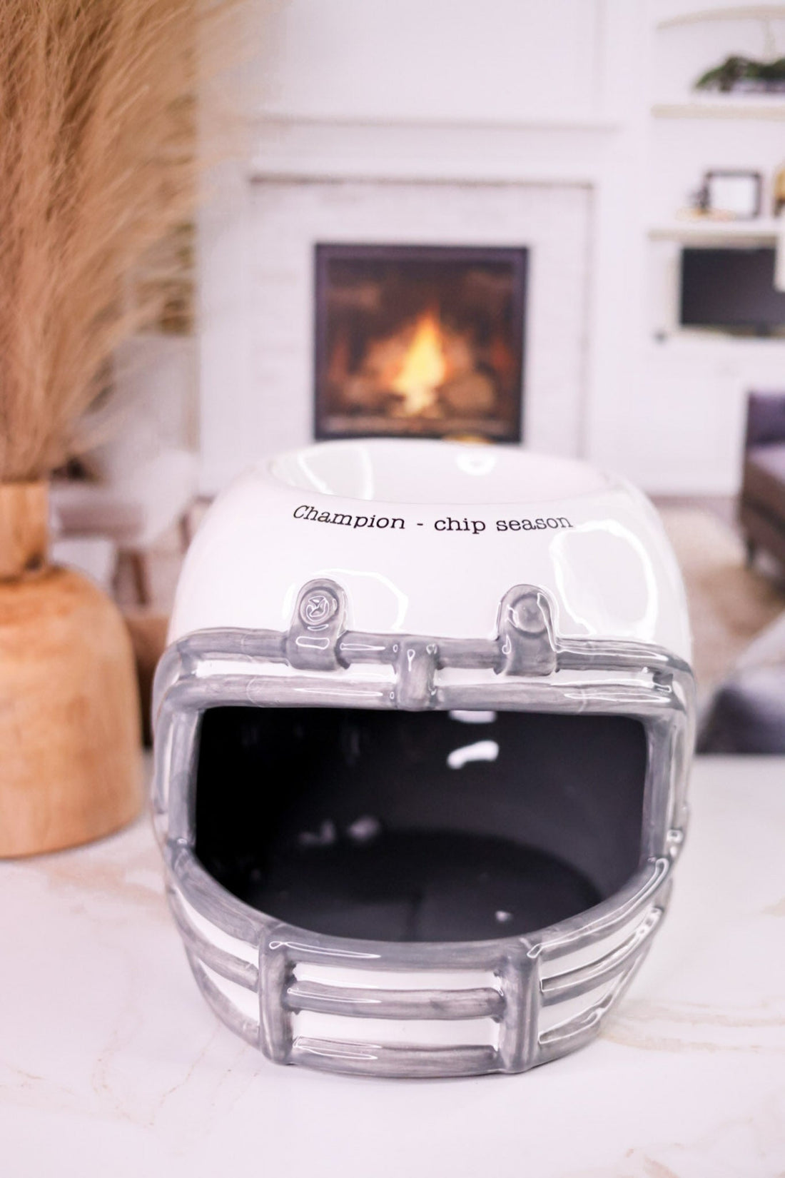 Ceramic Football Helmet Chip & Dip Serving Dish - Whiskey Skies - MUD PIE