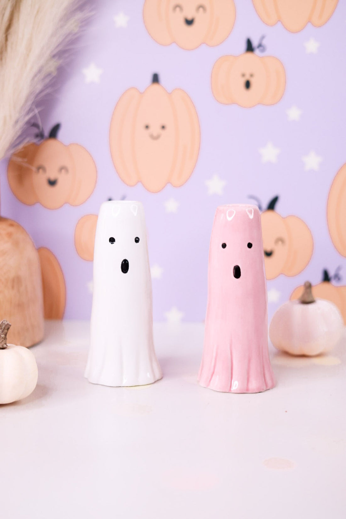 Ceramic Ghost Candle Holder (2 Colors) - Whiskey Skies - YOUNG'S INC