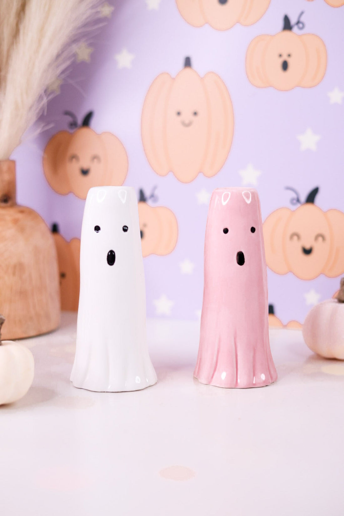 Ceramic Ghost Candle Holder (2 Colors) - Whiskey Skies - YOUNG'S INC