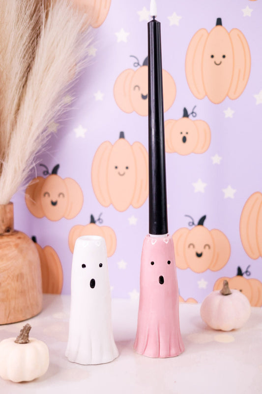 Ceramic Ghost Candle Holder (2 Colors) - Whiskey Skies - YOUNG'S INC