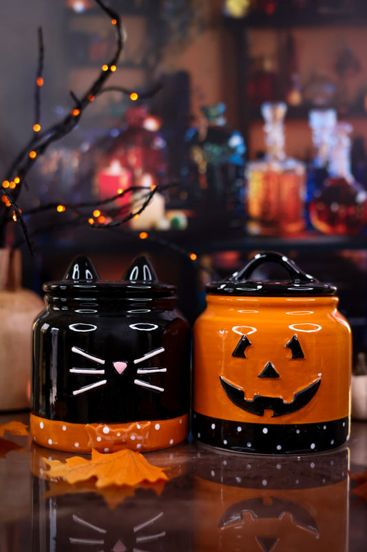 Ceramic Halloween Canister (2 Styles) - Whiskey Skies - YOUNG'S INC