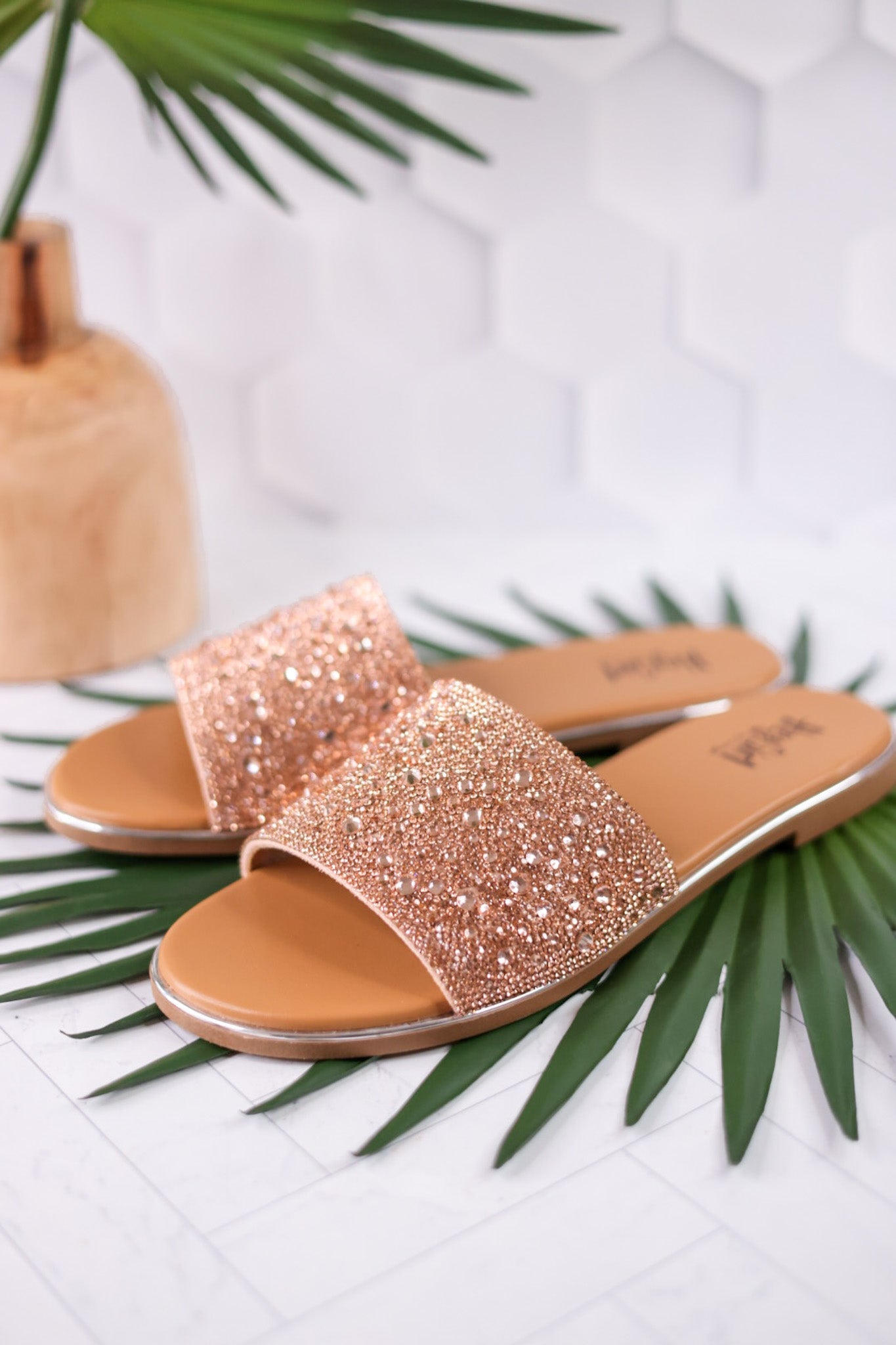 Champagne Rhinestone Pizzazz Sandals - Whiskey Skies - CORKYS FOOTWEAR