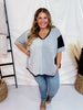 Charcoal Colorblock Relaxed Fit Top - Whiskey Skies - ANDREE BY UNIT