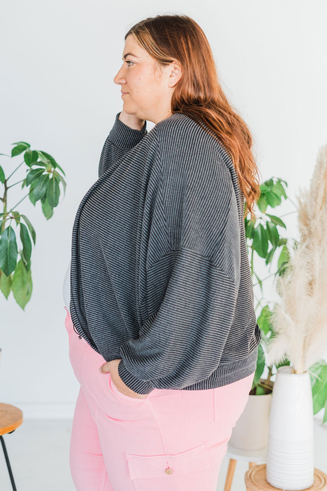 Charcoal Dolman Sleeve Cardigan - Whiskey Skies - BLUMIN