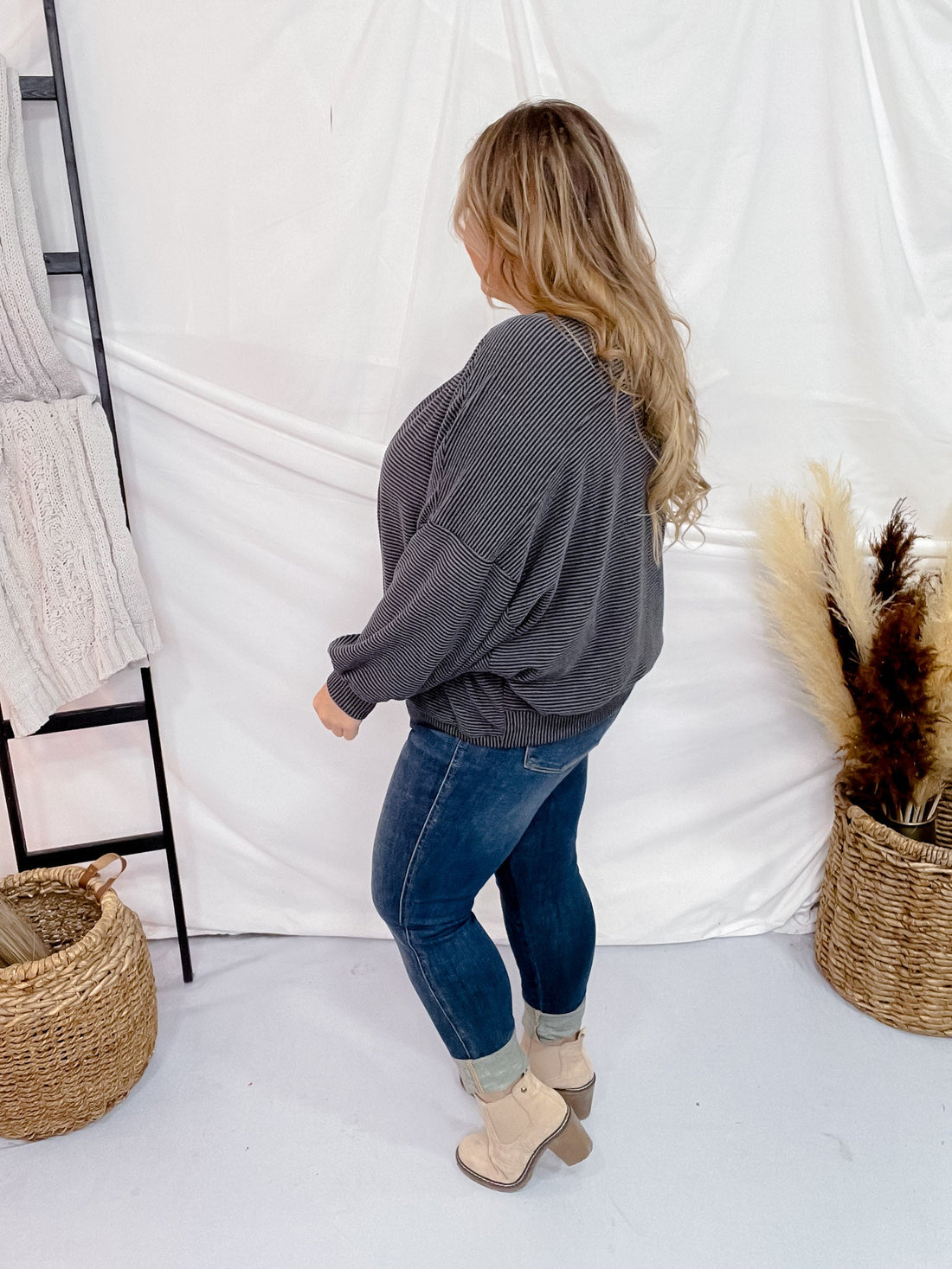 Charcoal Dolman Sleeve Cardigan - Whiskey Skies - BLUMIN