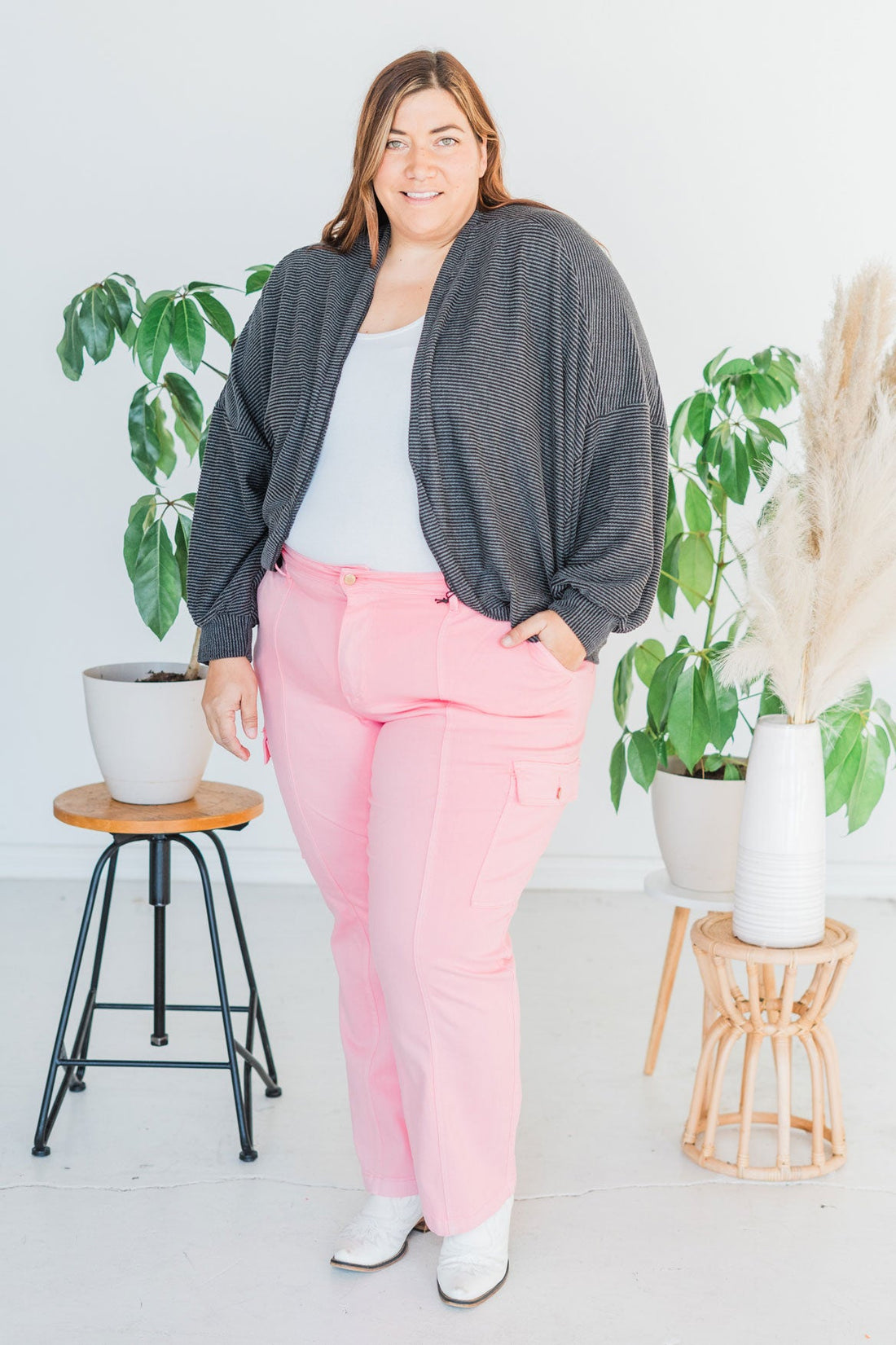 Charcoal Dolman Sleeve Cardigan - Whiskey Skies - BLUMIN