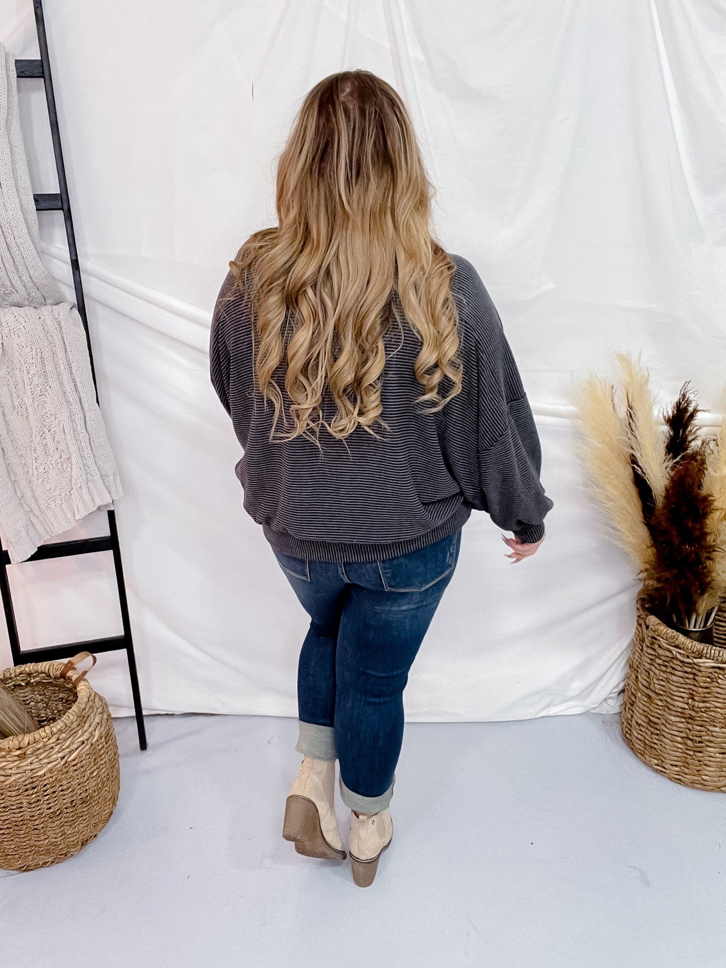 Charcoal Dolman Sleeve Cardigan - Whiskey Skies - BLUMIN