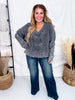 Charcoal Gray Vintage Vibe Cable Knit Sweater - Whiskey Skies - SWEET GENERIS
