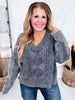 Charcoal Gray Vintage Vibe Cable Knit Sweater - Whiskey Skies - SWEET GENERIS