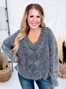 Charcoal Gray Vintage Vibe Cable Knit Sweater - Whiskey Skies - SWEET GENERIS