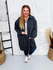 Charcoal Long Button Front Cardigan - Whiskey Skies - STYLIVE