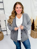 Charcoal Ribbed Button Down Cardigan - Whiskey Skies - STYLIVE