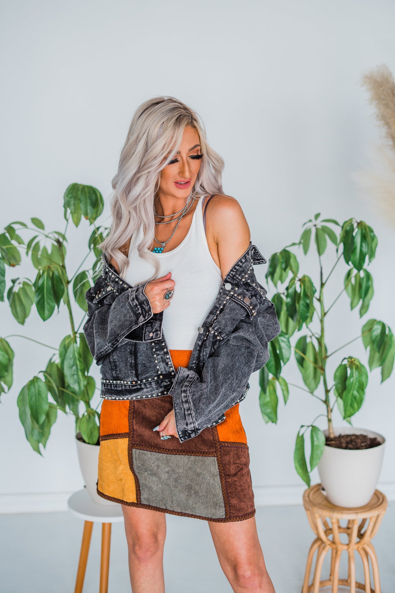 Charcoal Washed And Studded Jacket - Whiskey Skies - ANDREE BY UNIT